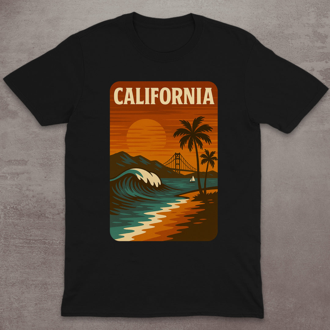 California Coastline Sunset T-Shirt