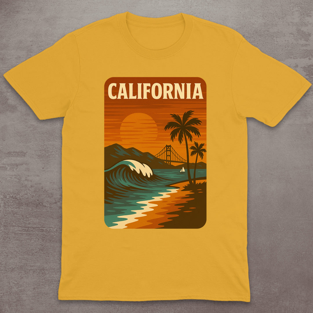 California Coastline Sunset T-Shirt