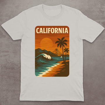 California Coastline Sunset T-Shirt