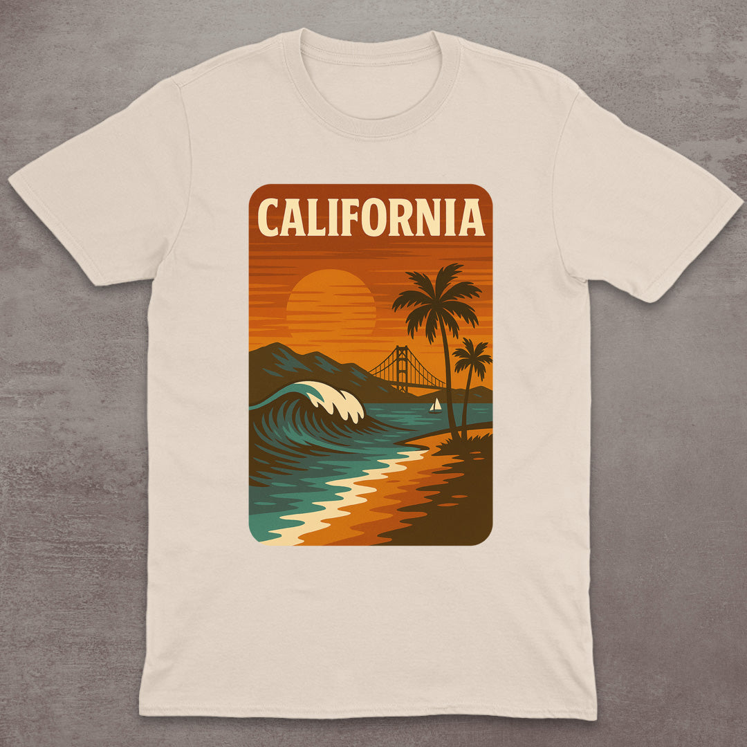 California Coastline Sunset T-Shirt