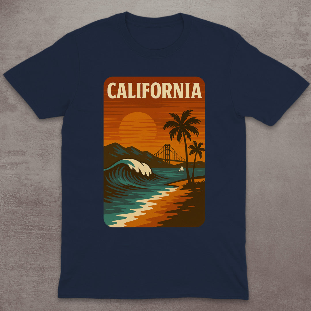 California Coastline Sunset T-Shirt