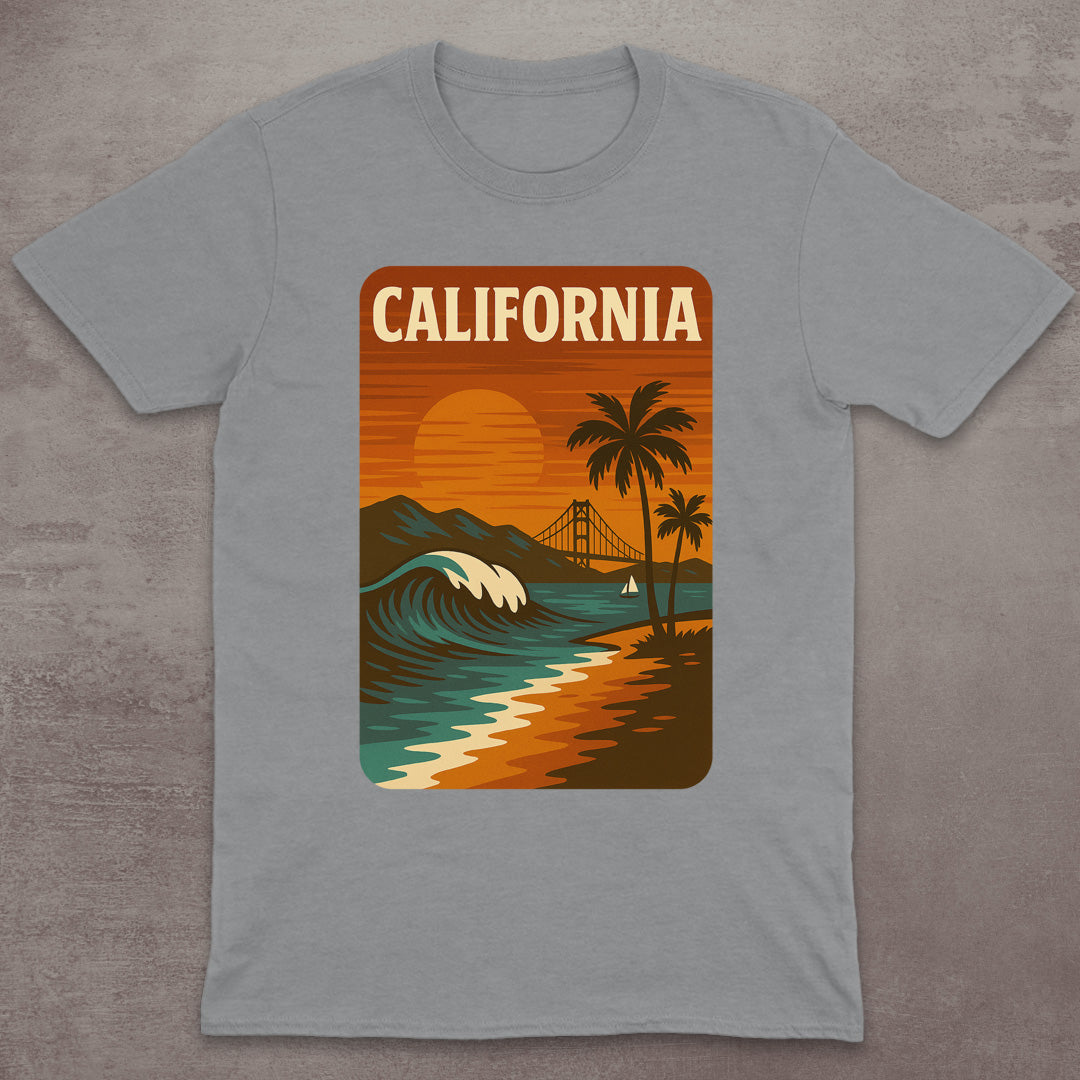 California Coastline Sunset T-Shirt