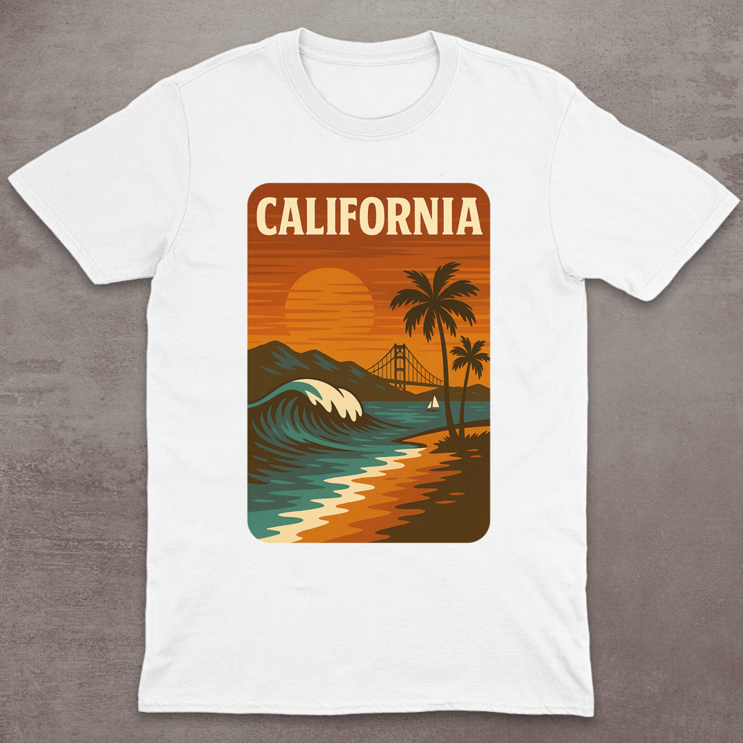 California Coastline Sunset T-Shirt