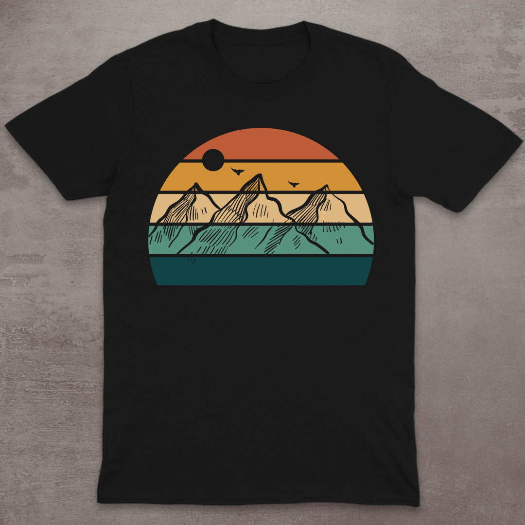 Striped Sunset Mountain T-Shirt