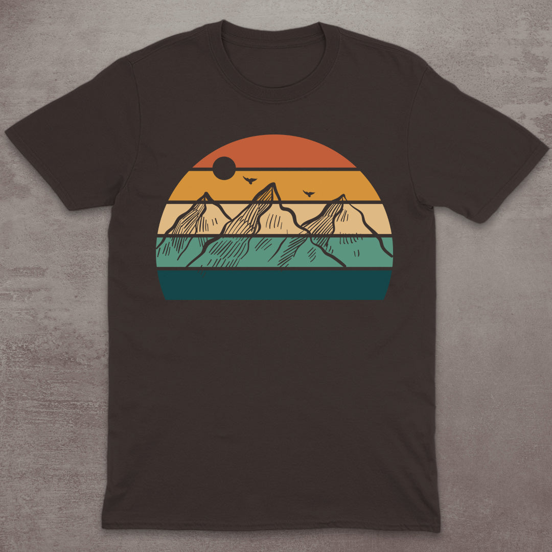 Striped Sunset Mountain T-Shirt