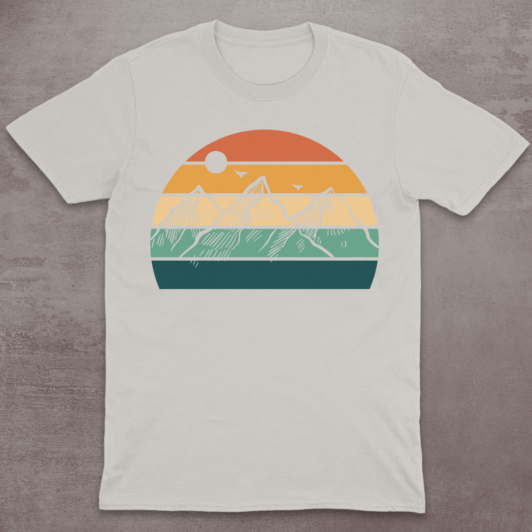 Striped Sunset Mountain T-Shirt