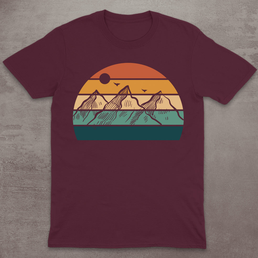 Striped Sunset Mountain T-Shirt