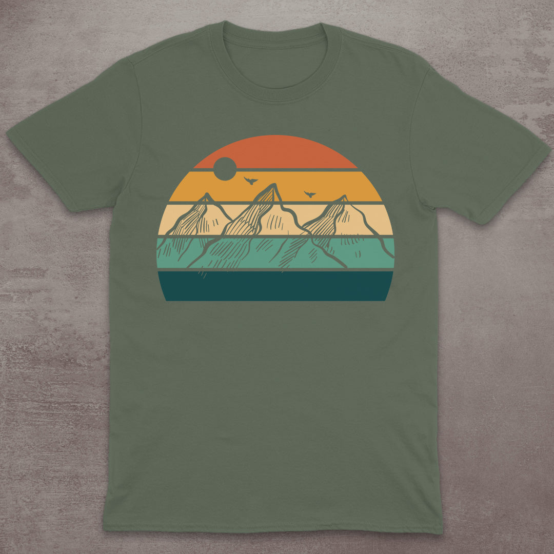 Striped Sunset Mountain T-Shirt