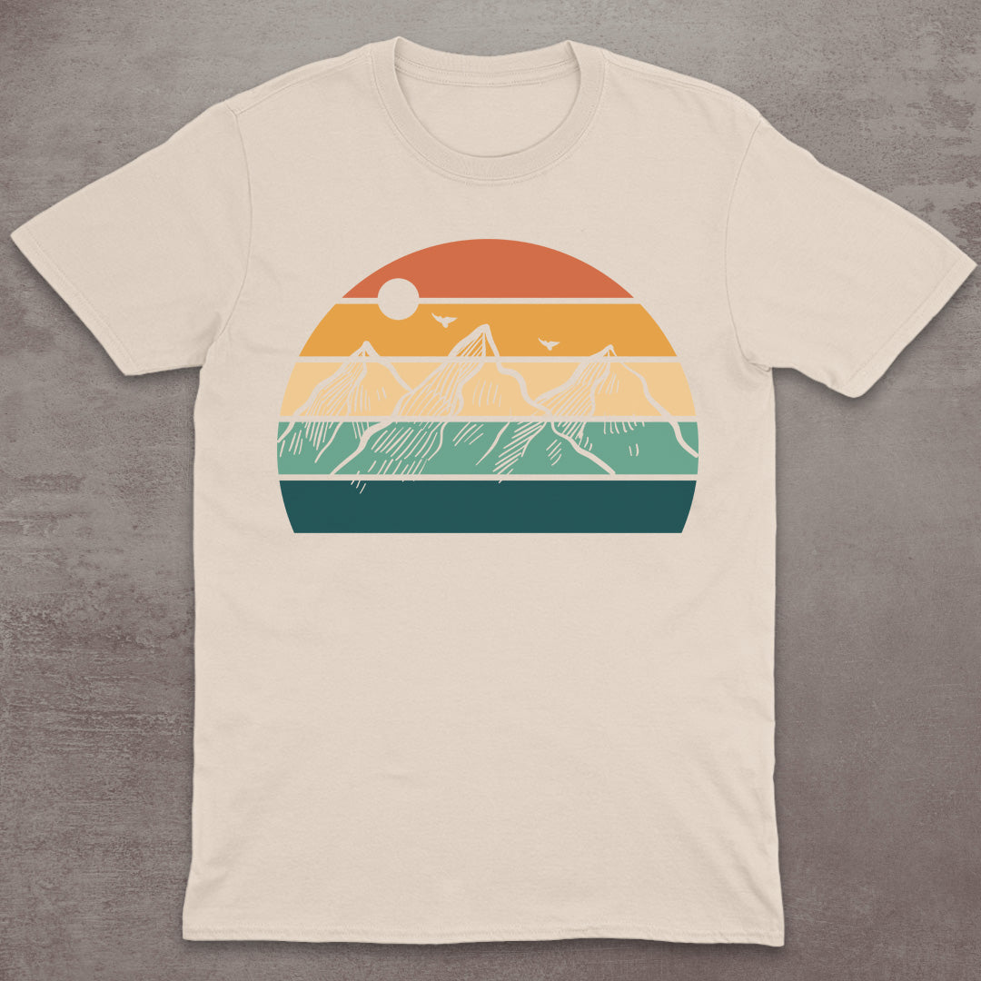 Striped Sunset Mountain T-Shirt