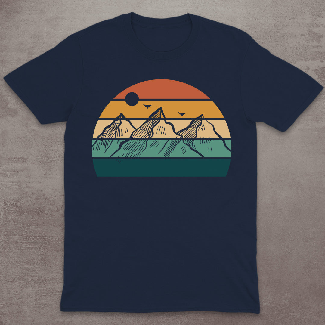 Striped Sunset Mountain T-Shirt