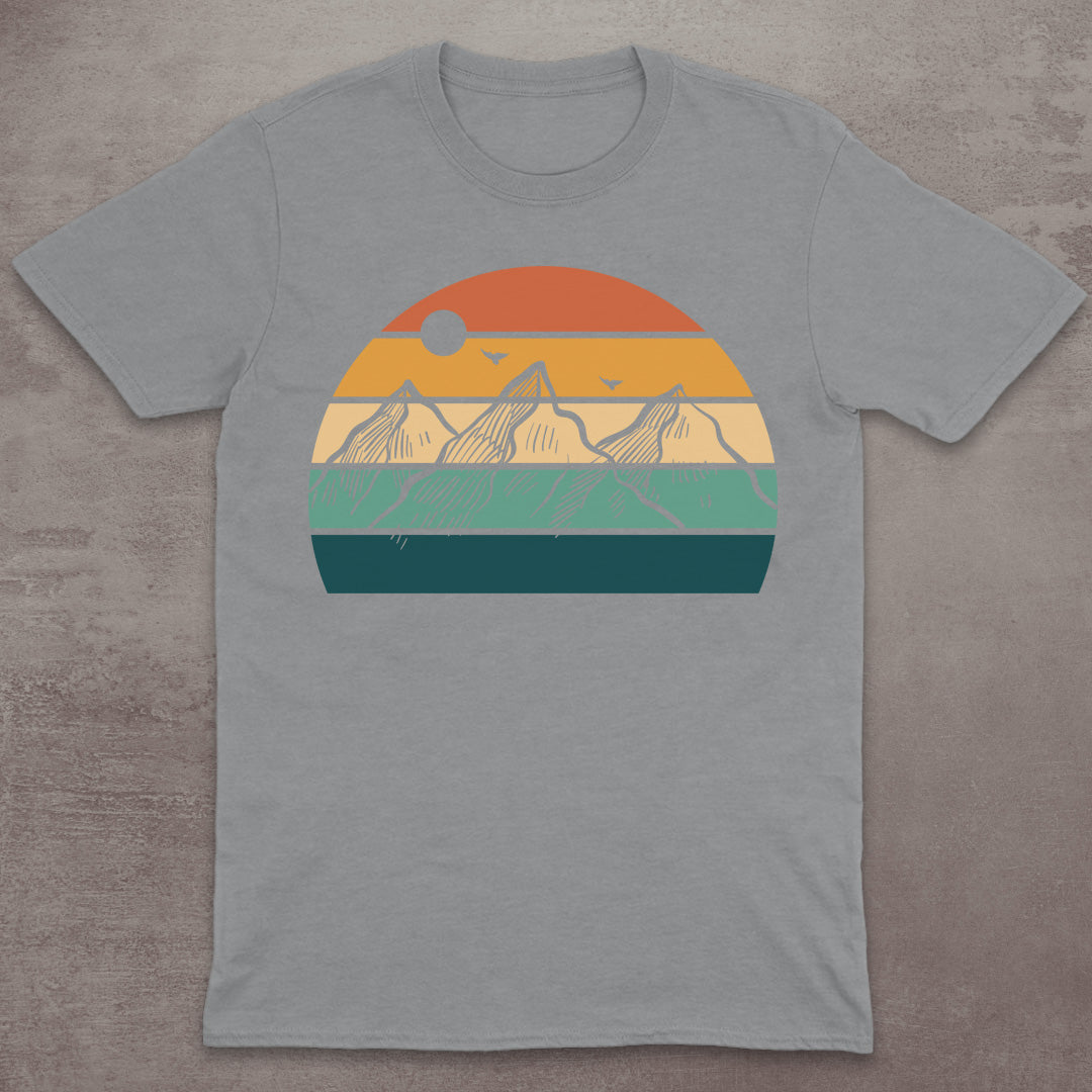Striped Sunset Mountain T-Shirt