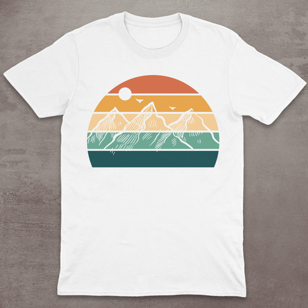 Striped Sunset Mountain T-Shirt