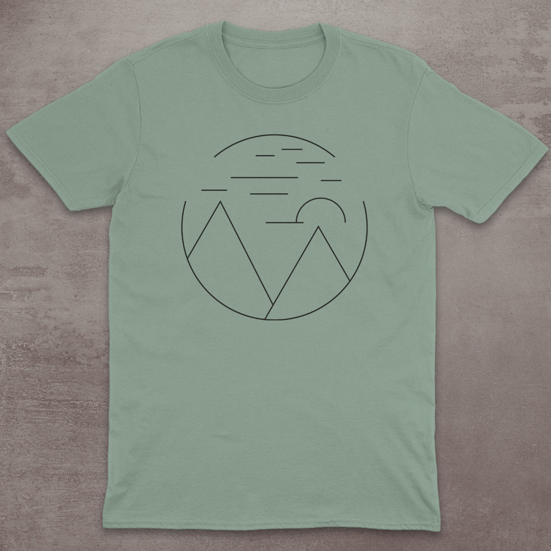 Minimalist Mountain Circle T-Shirt