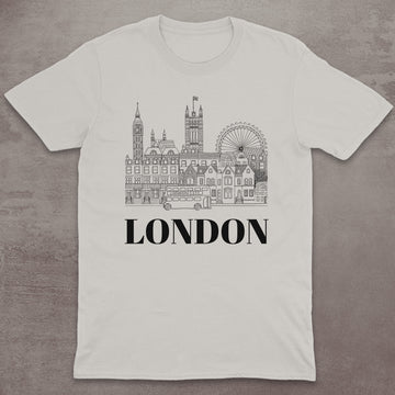 London Skyline Line Art T-Shirt