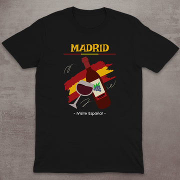 Madrid Wine & Flag T-Shirt