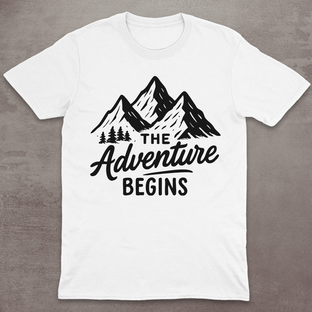 The Adventure Begins Mountain T-Shirt