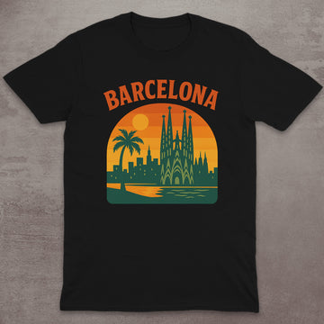 Barcelona Retro Sunset T-Shirt