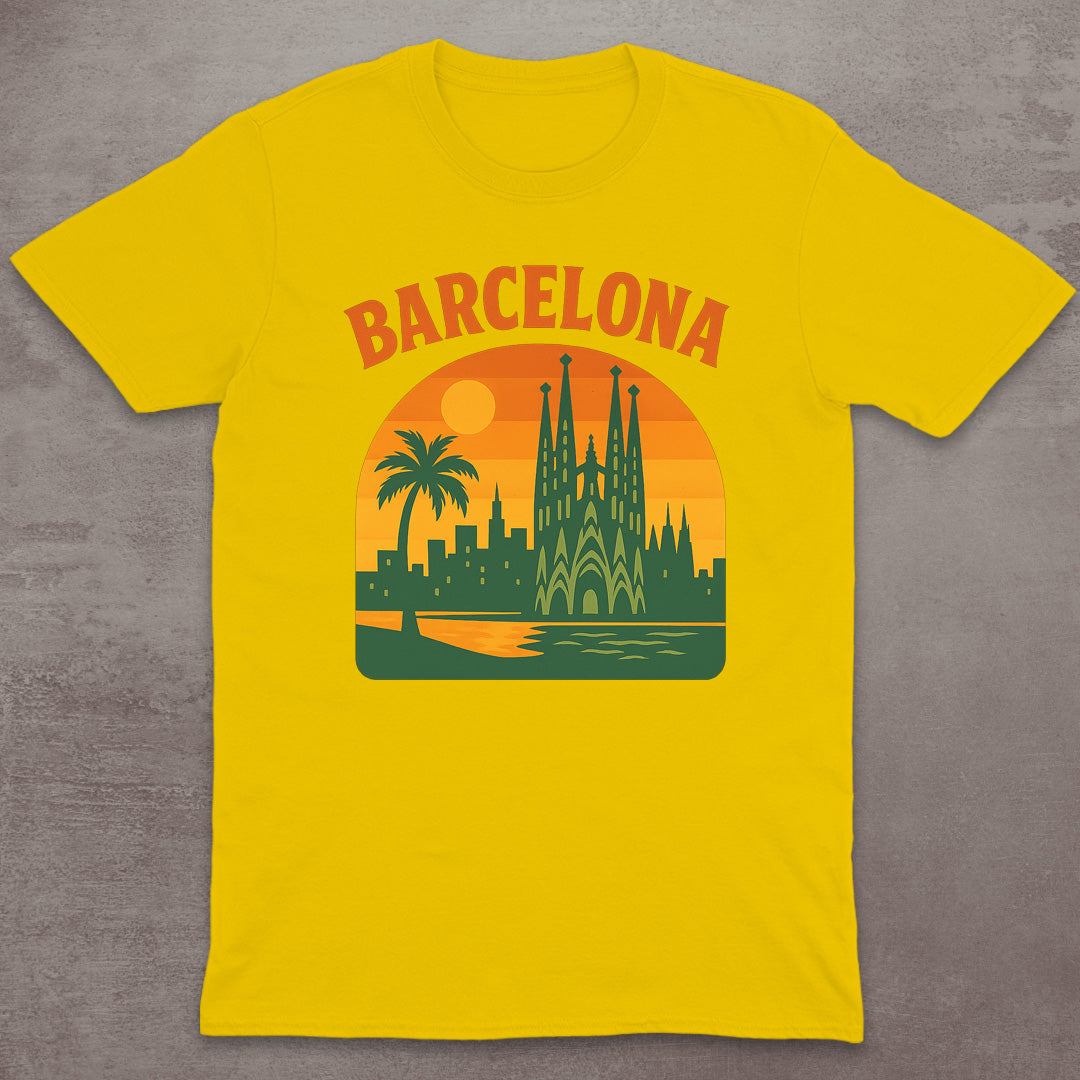 Barcelona Retro Sunset T-Shirt
