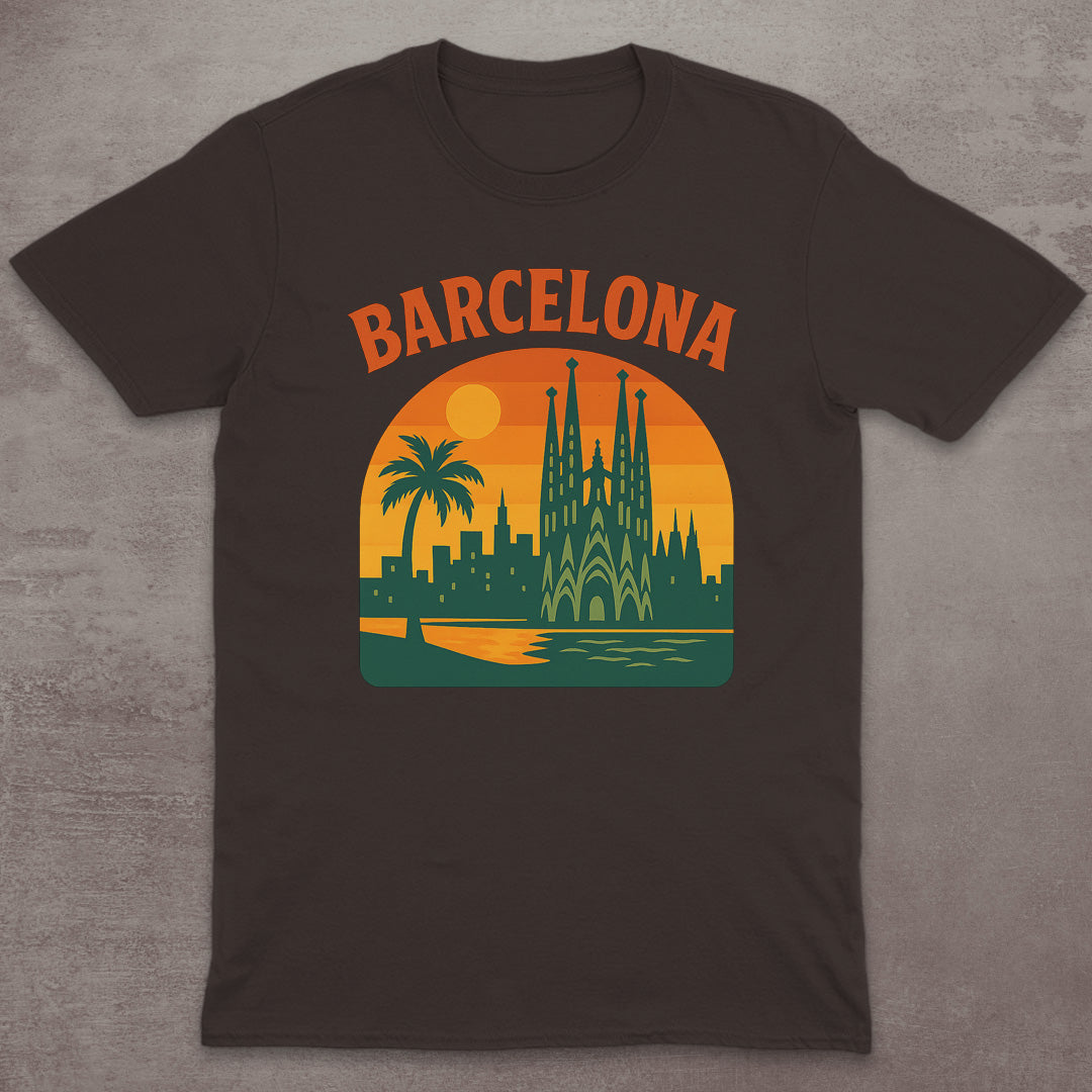 Barcelona Retro Sunset T-Shirt