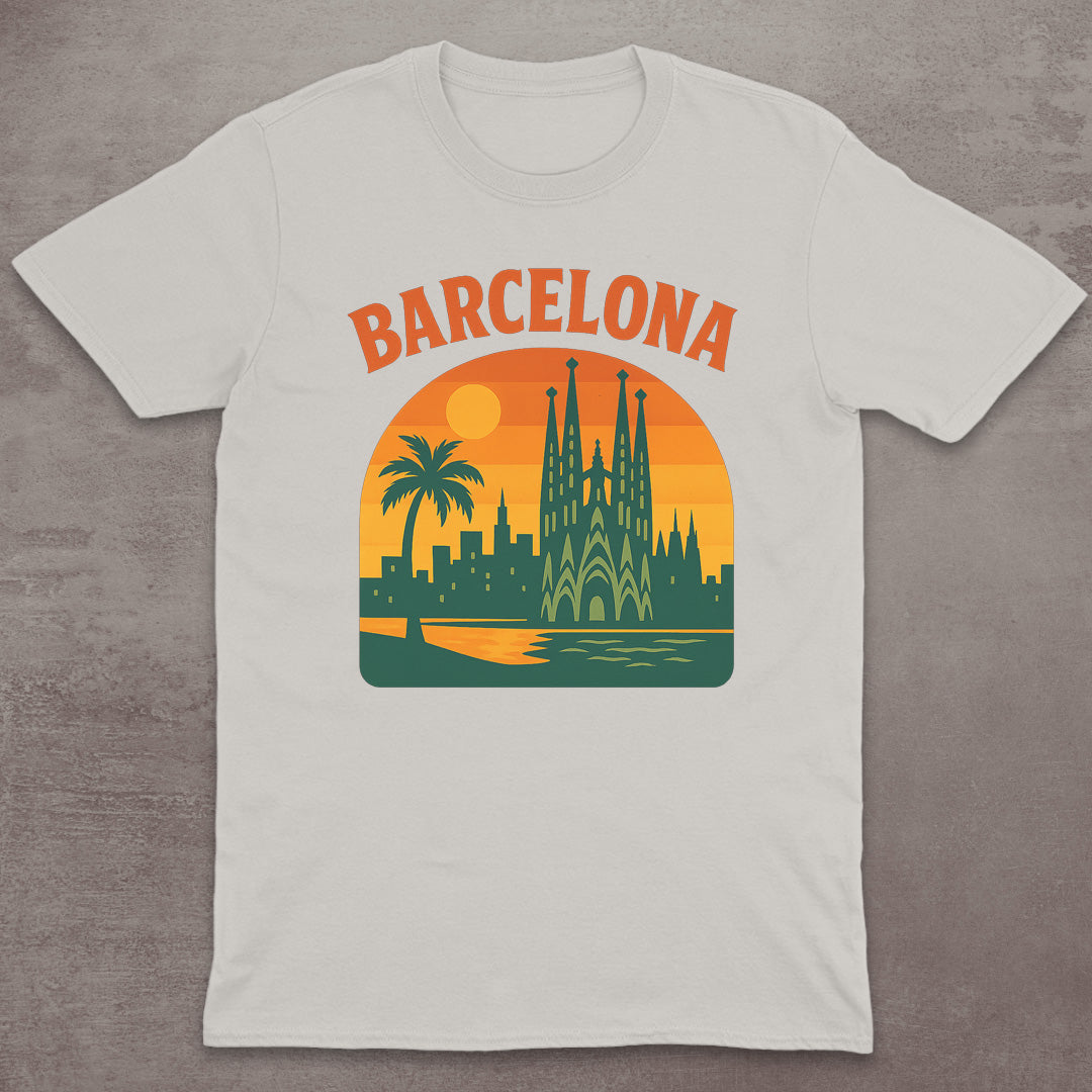 Barcelona Retro Sunset T-Shirt