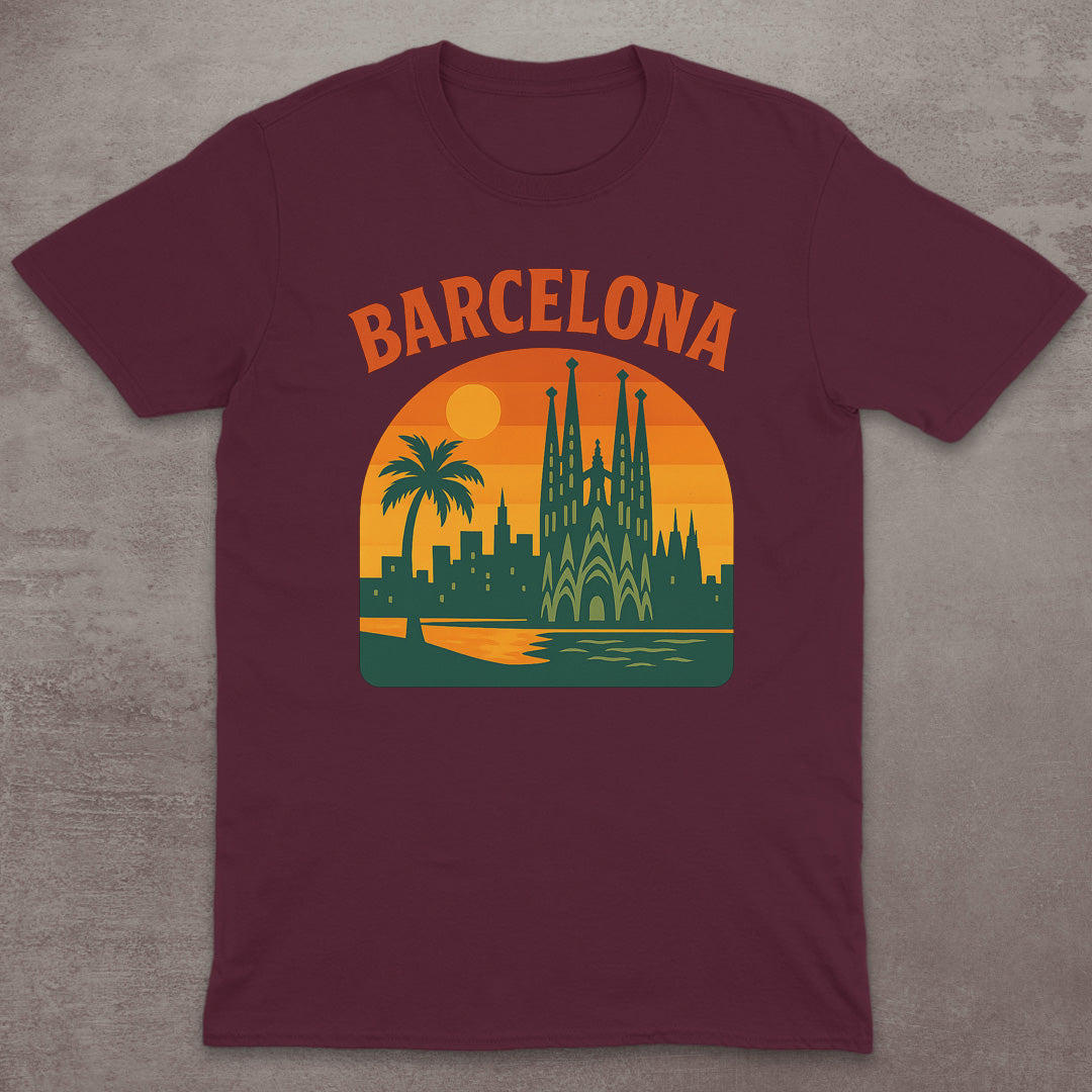 Barcelona Retro Sunset T-Shirt
