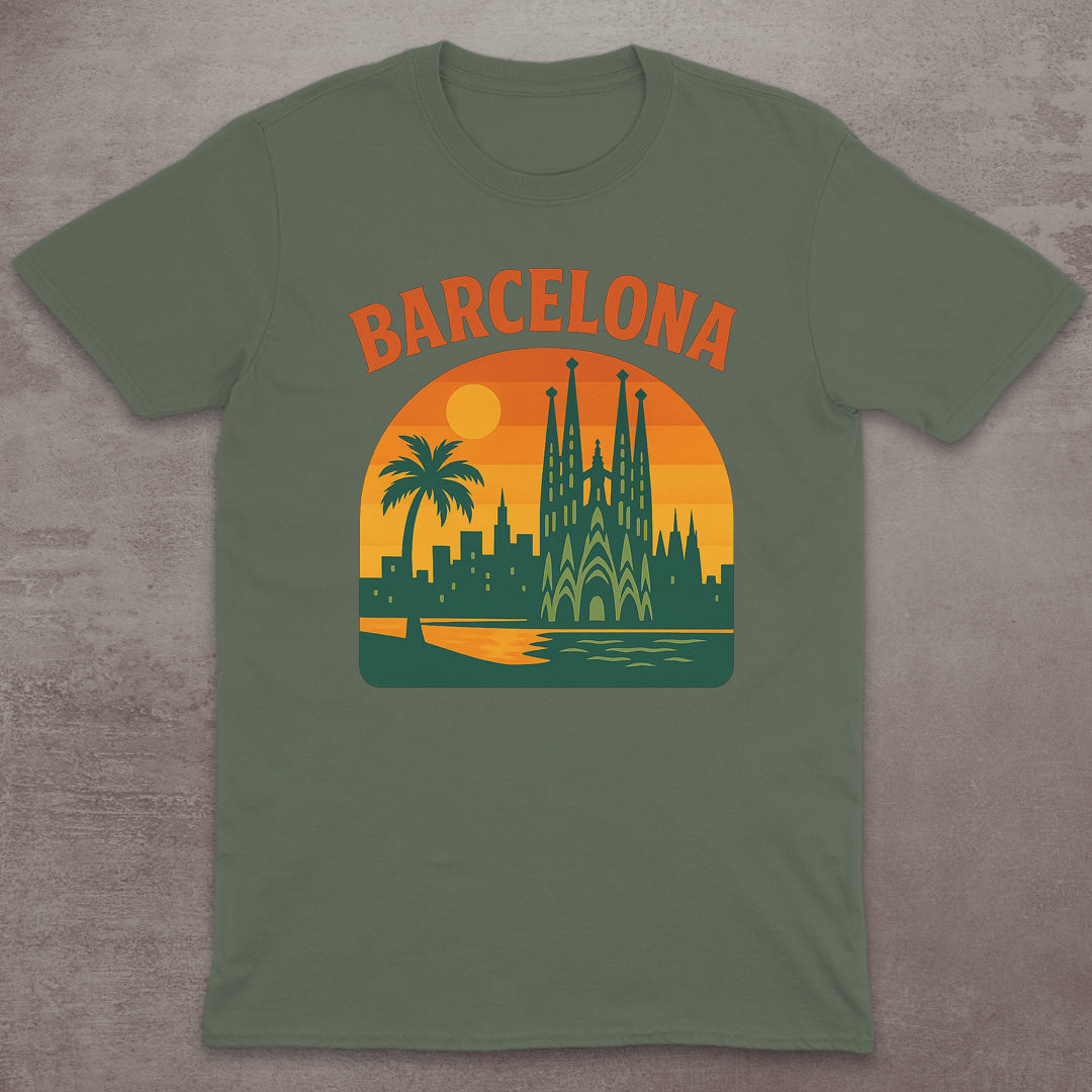 Barcelona Retro Sunset T-Shirt
