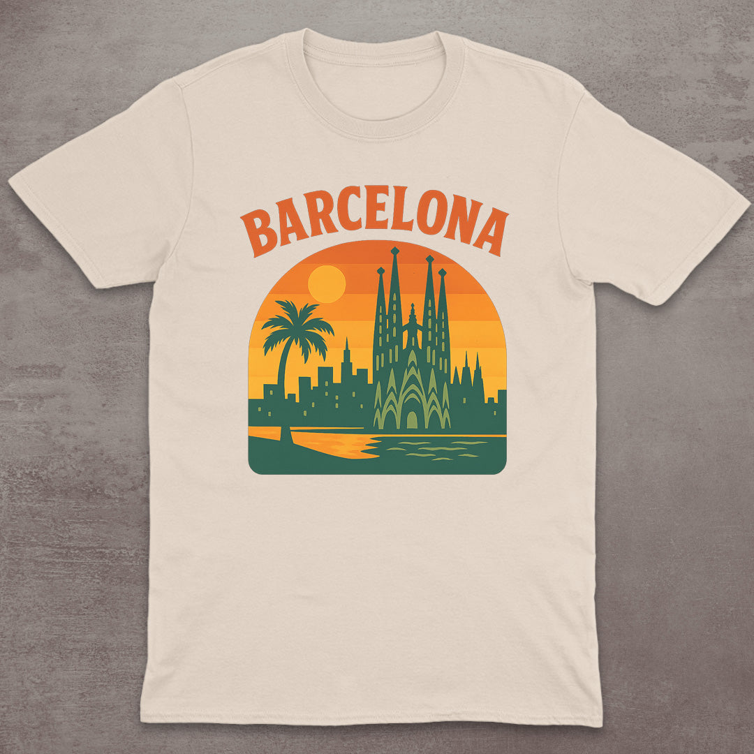 Barcelona Retro Sunset T-Shirt