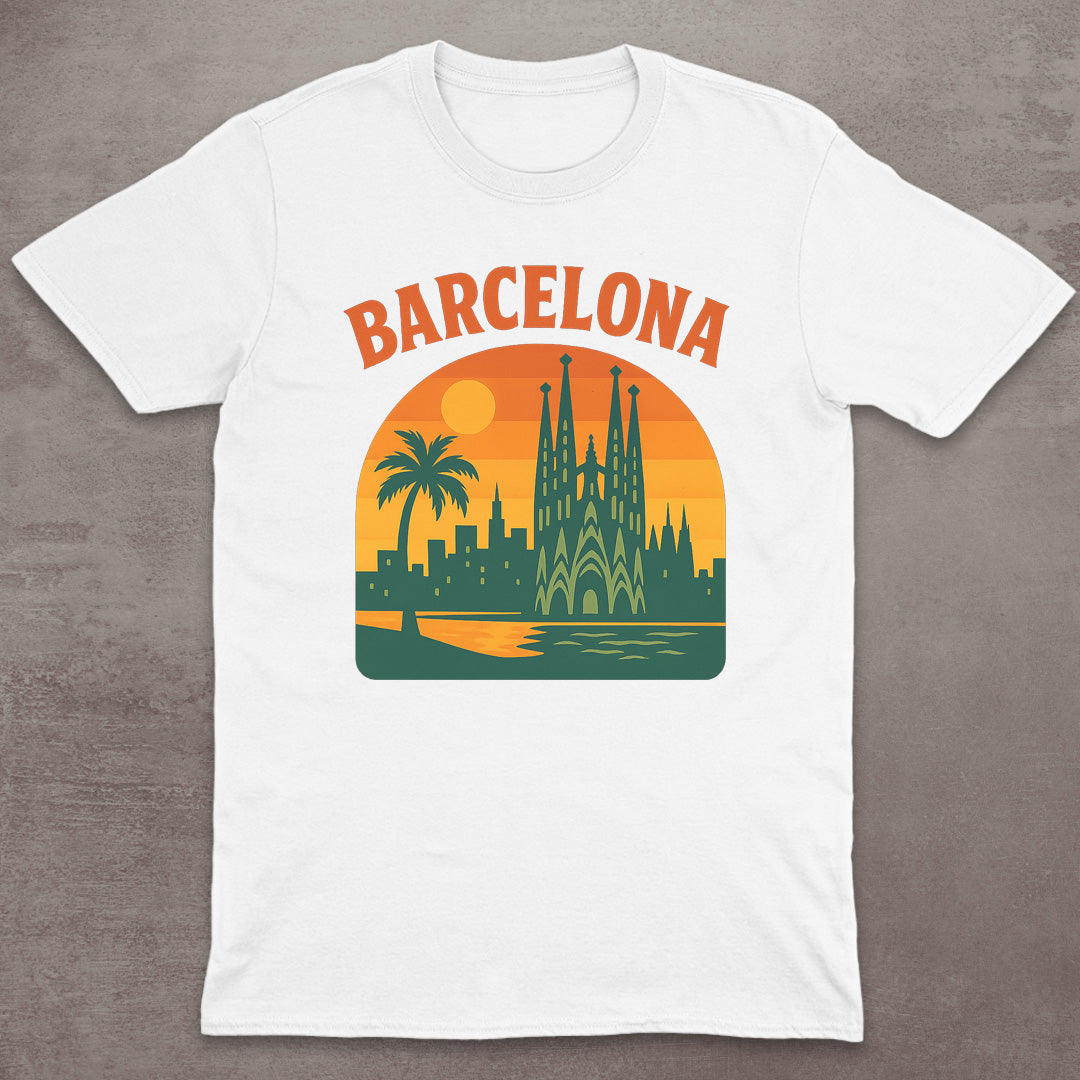 Barcelona Retro Sunset T-Shirt