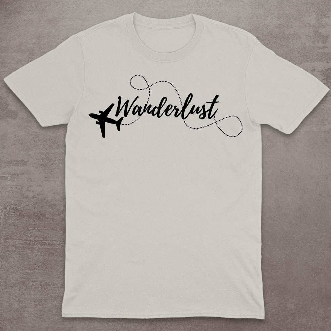 Wanderlust Airplane Script T-Shirt