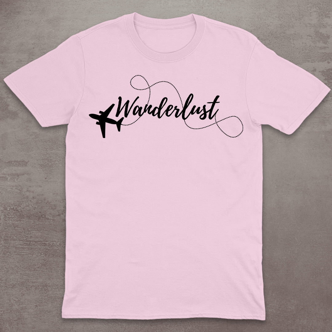 Wanderlust Airplane Script T-Shirt