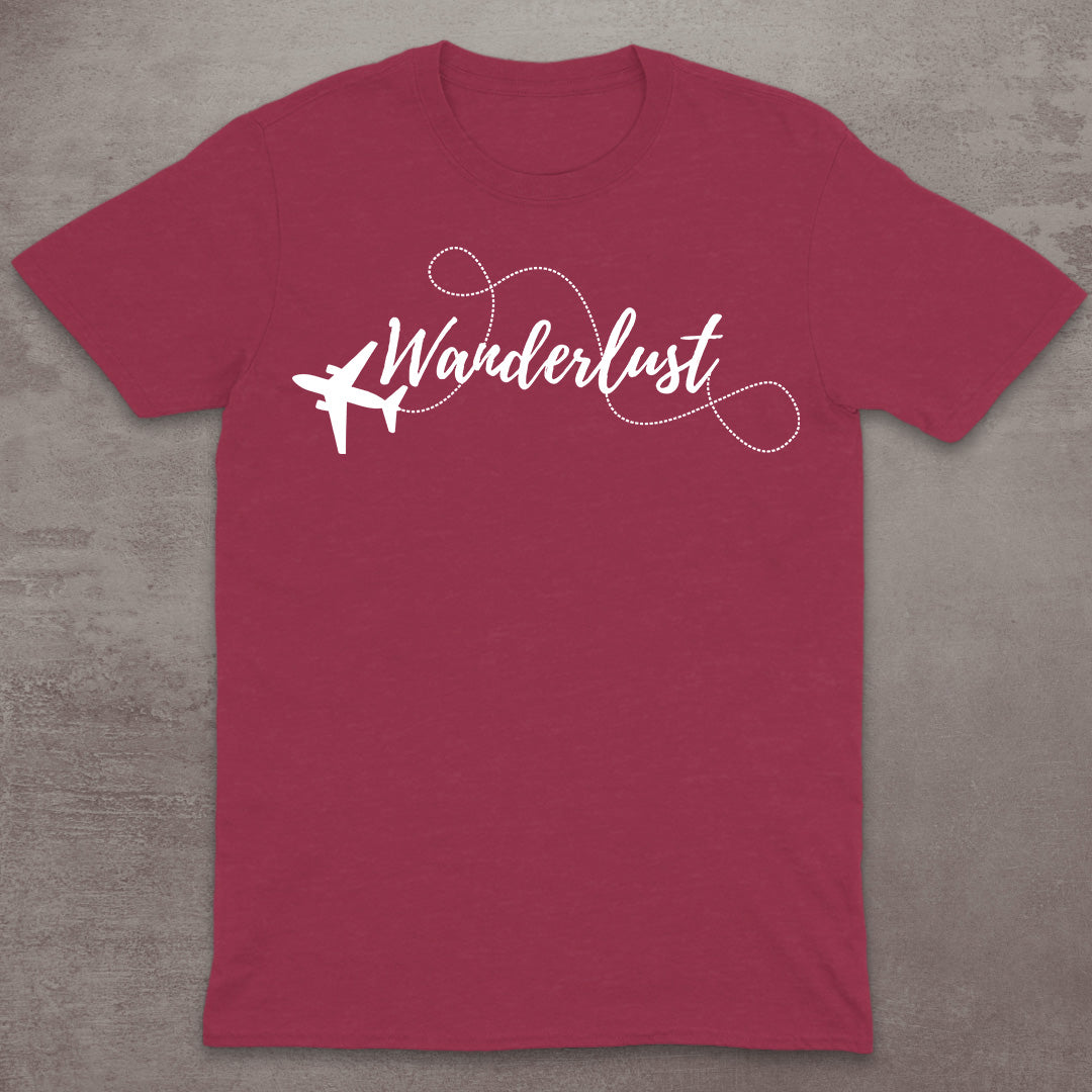 Wanderlust Airplane Script T-Shirt