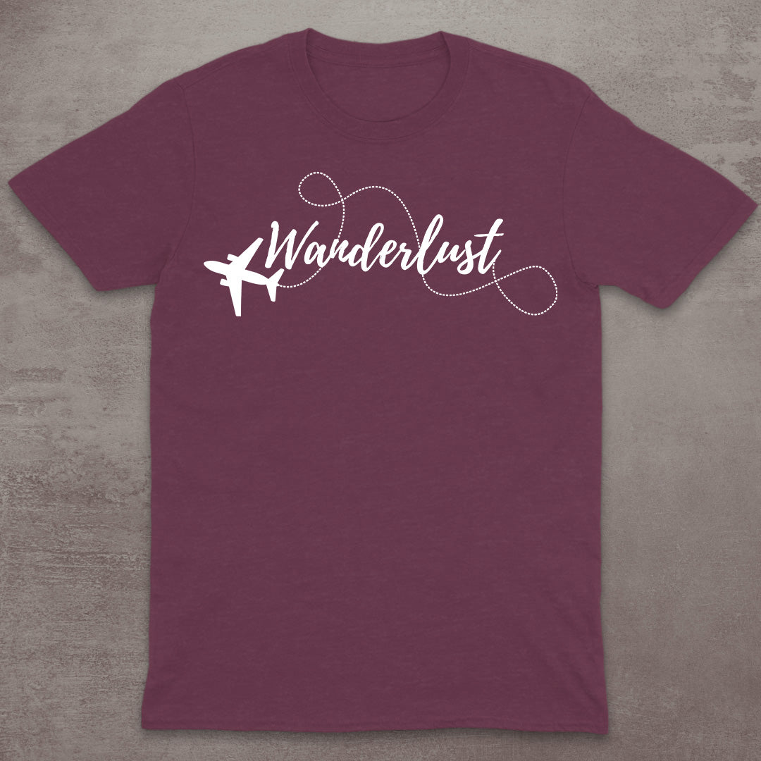 Wanderlust Airplane Script T-Shirt