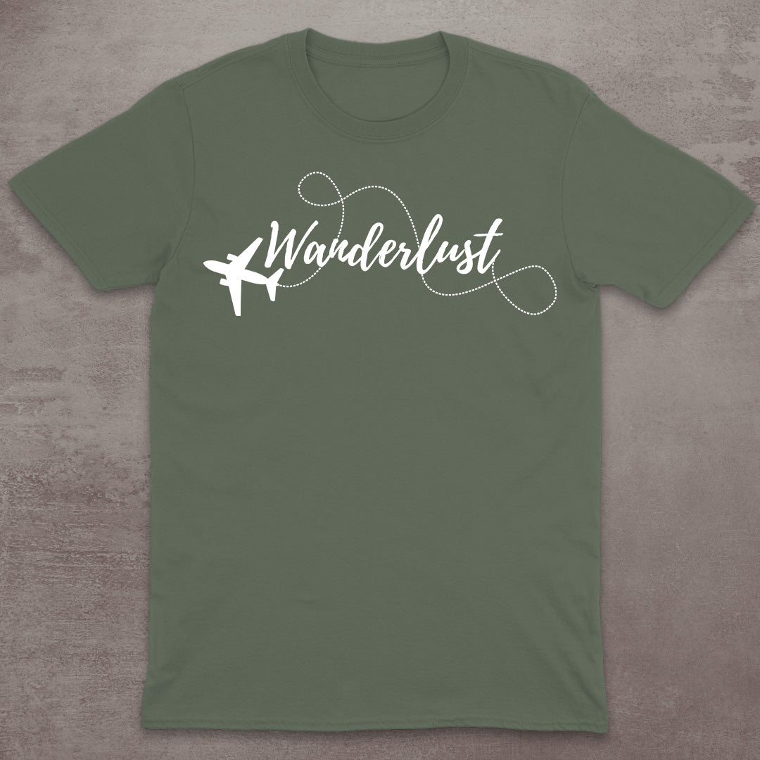 Wanderlust Airplane Script T-Shirt