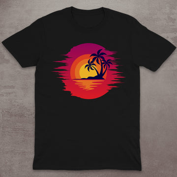 Tropical Island Sunset T-Shirt