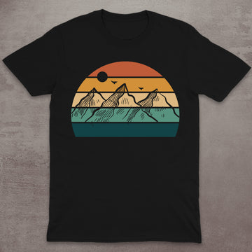 Striped Sunset Mountain T-Shirt