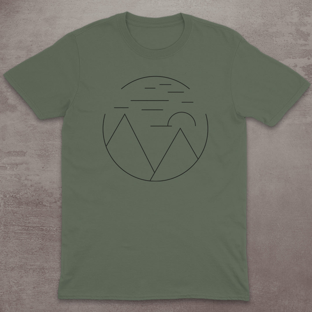 Minimalist Mountain Circle T-Shirt