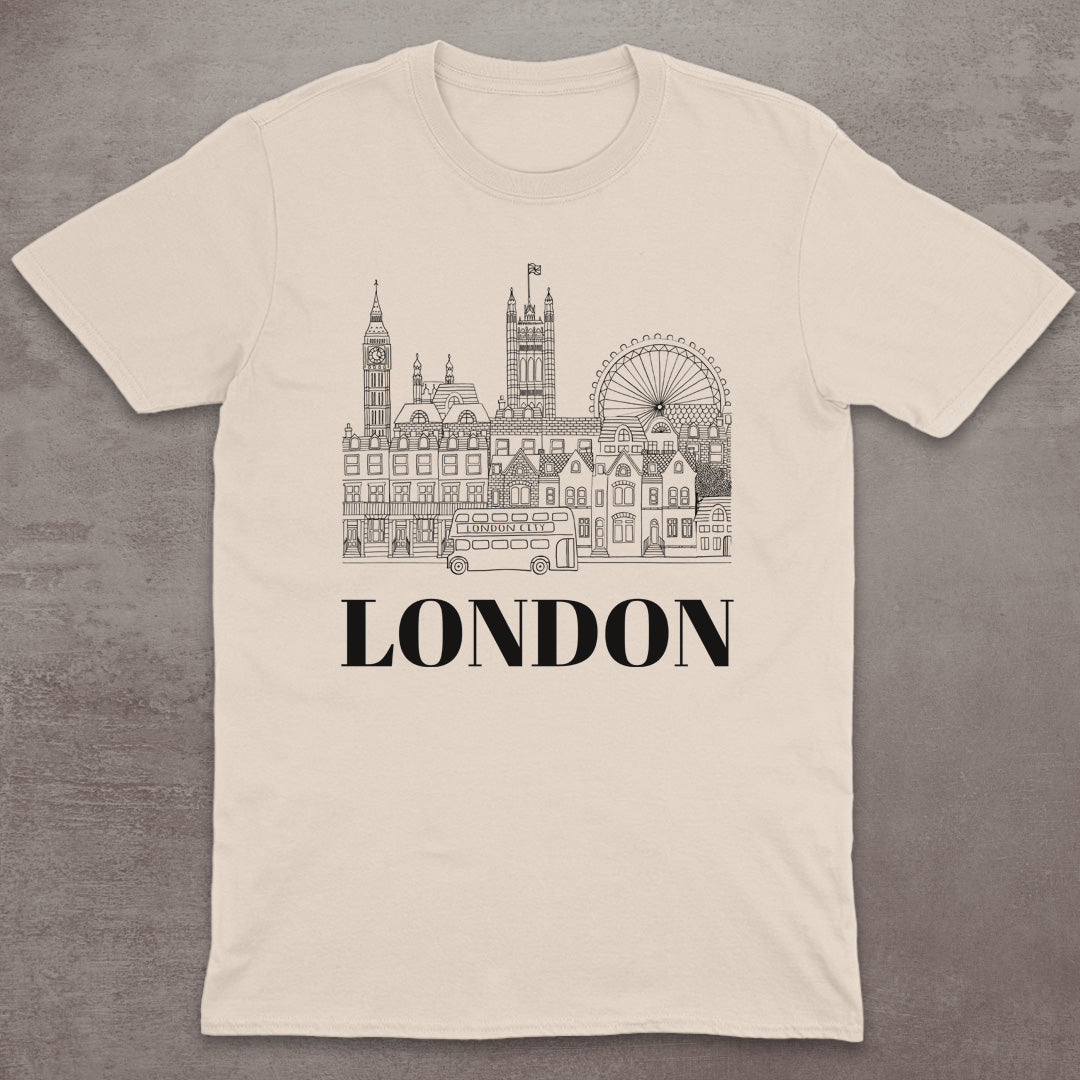 London Skyline Line Art T-Shirt