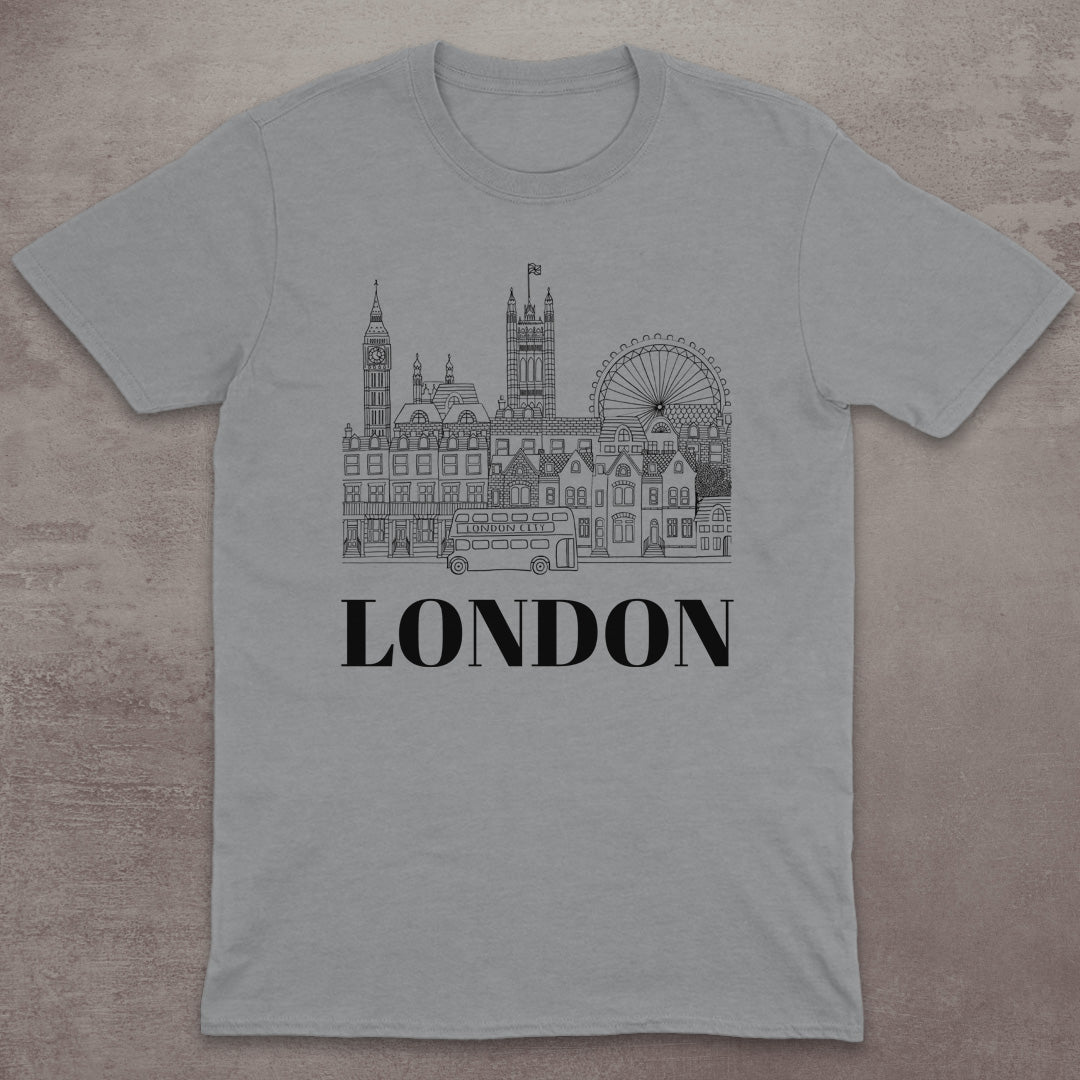 London Skyline Line Art T-Shirt