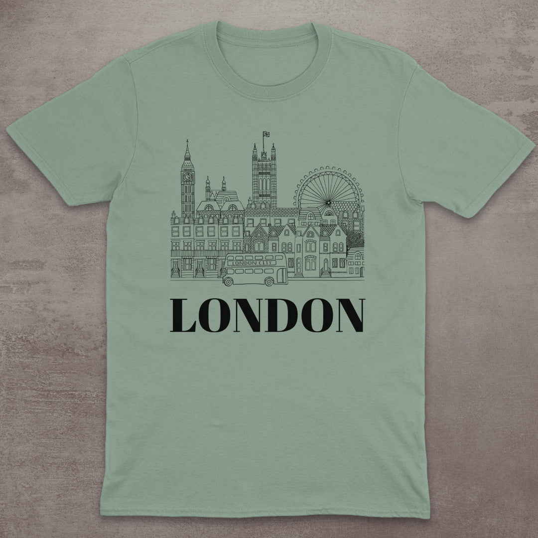London Skyline Line Art T-Shirt