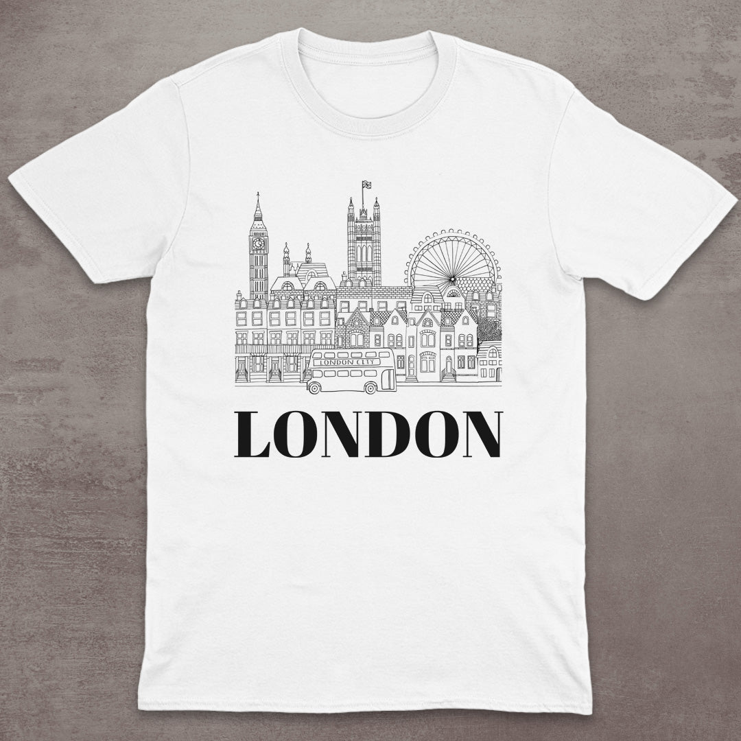 London Skyline Line Art T-Shirt