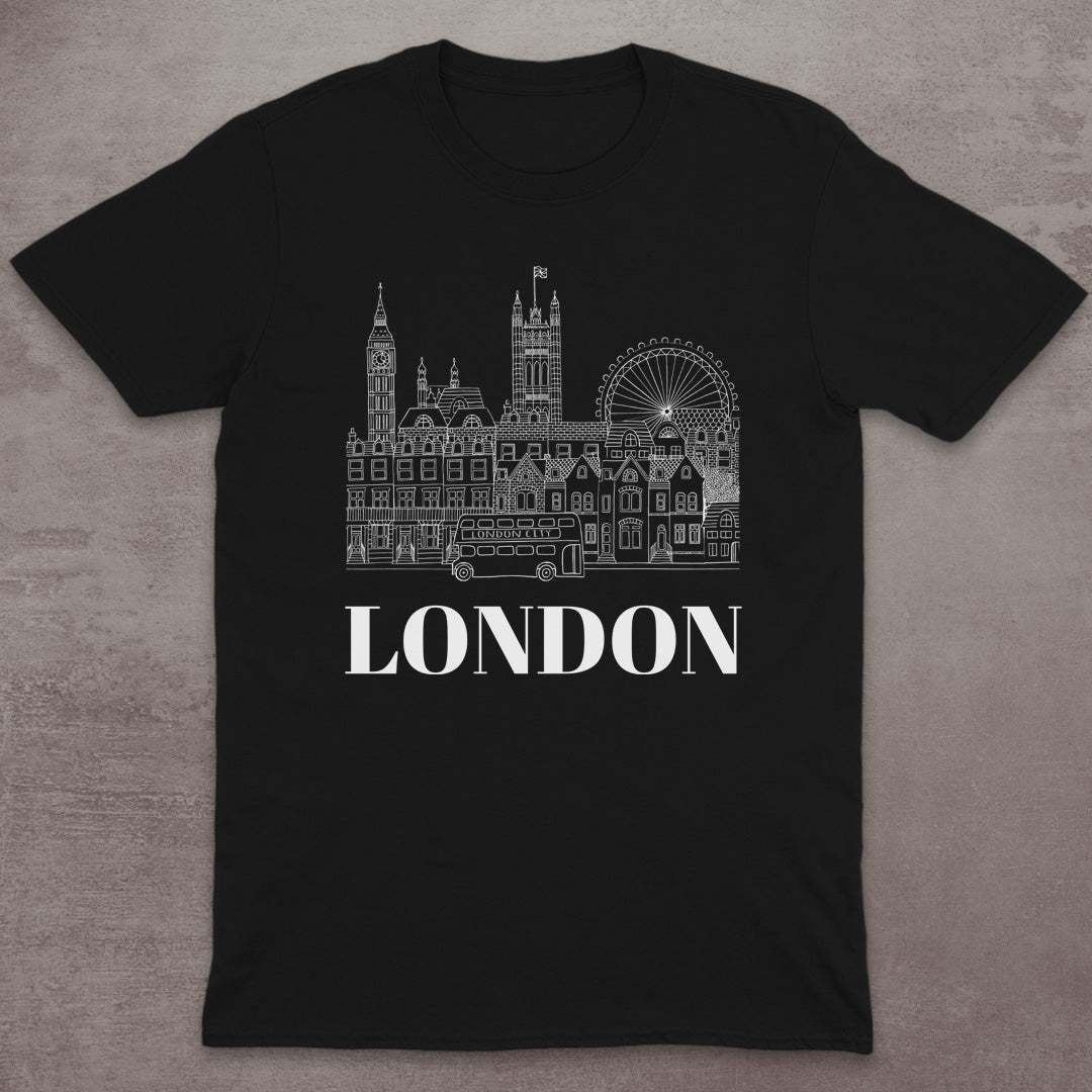 London Skyline Line Art T-Shirt