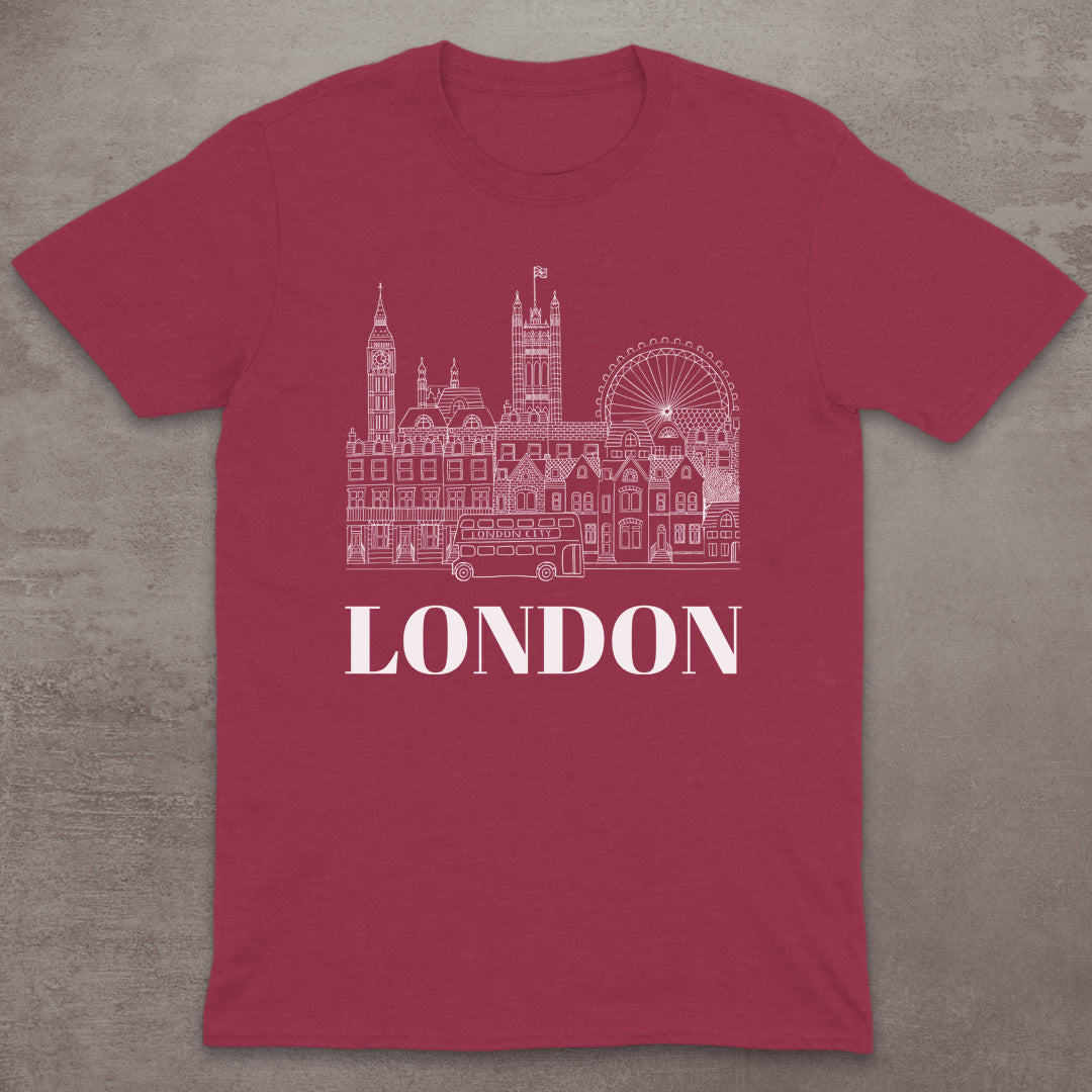London Skyline Line Art T-Shirt
