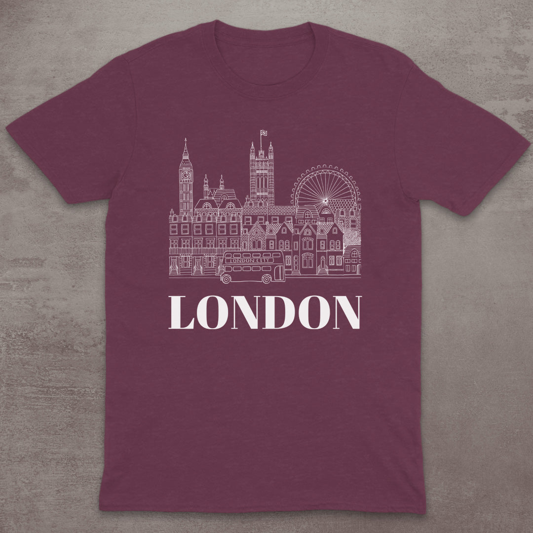 London Skyline Line Art T-Shirt