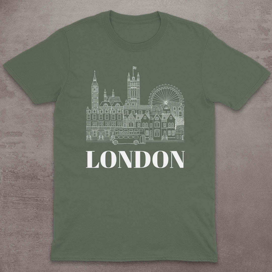 London Skyline Line Art T-Shirt