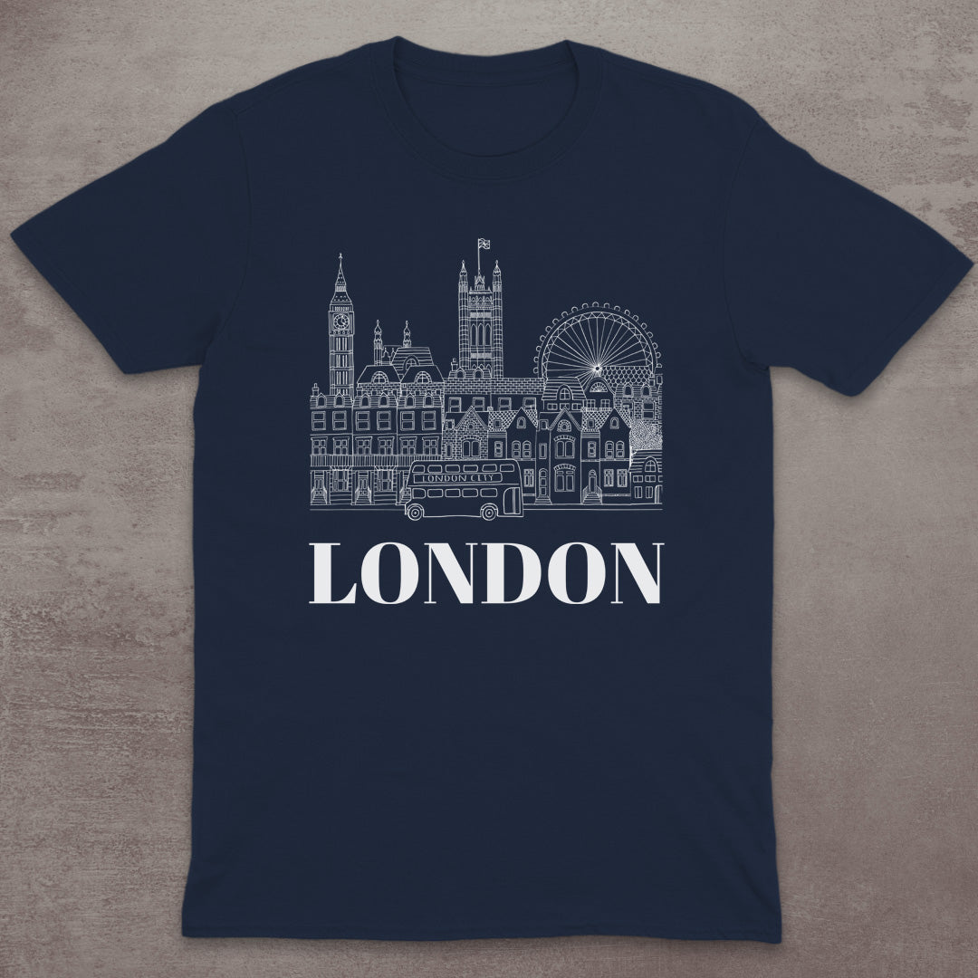 London Skyline Line Art T-Shirt