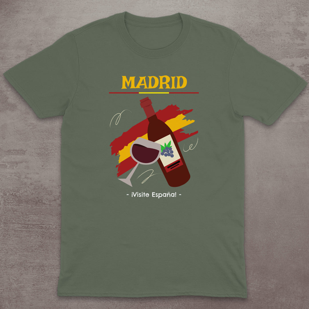 Madrid Wine & Flag T-Shirt