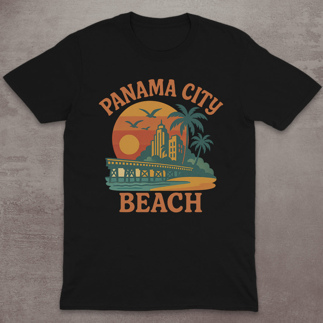 Panama City Beach Retro Sunset T-Shirt