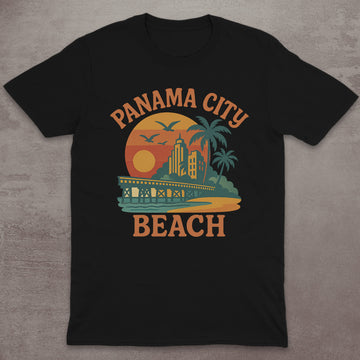 Panama City Beach Retro Sunset T-Shirt