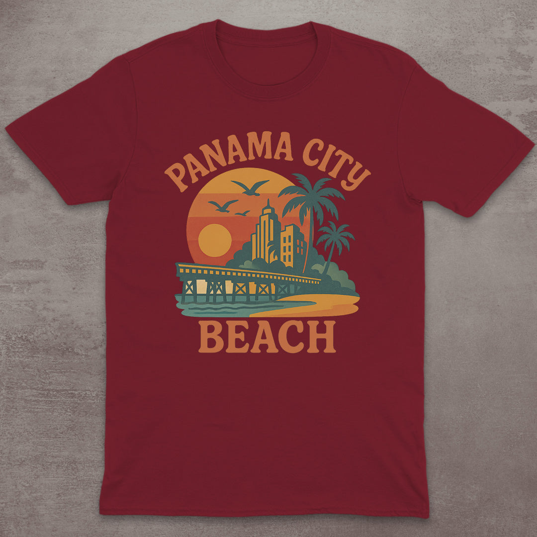 Panama City Beach Retro Sunset T-Shirt