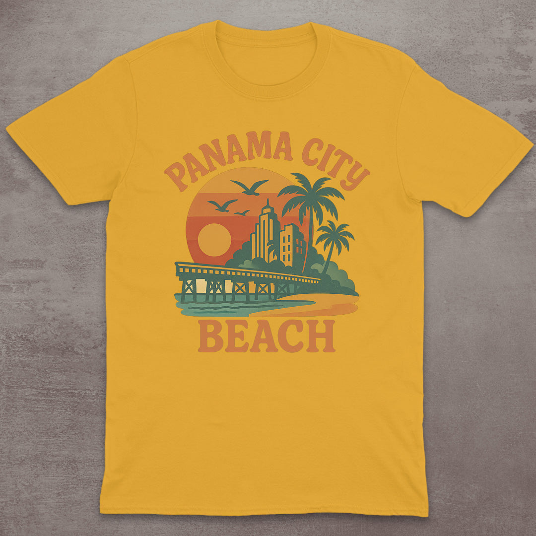 Panama City Beach Retro Sunset T-Shirt